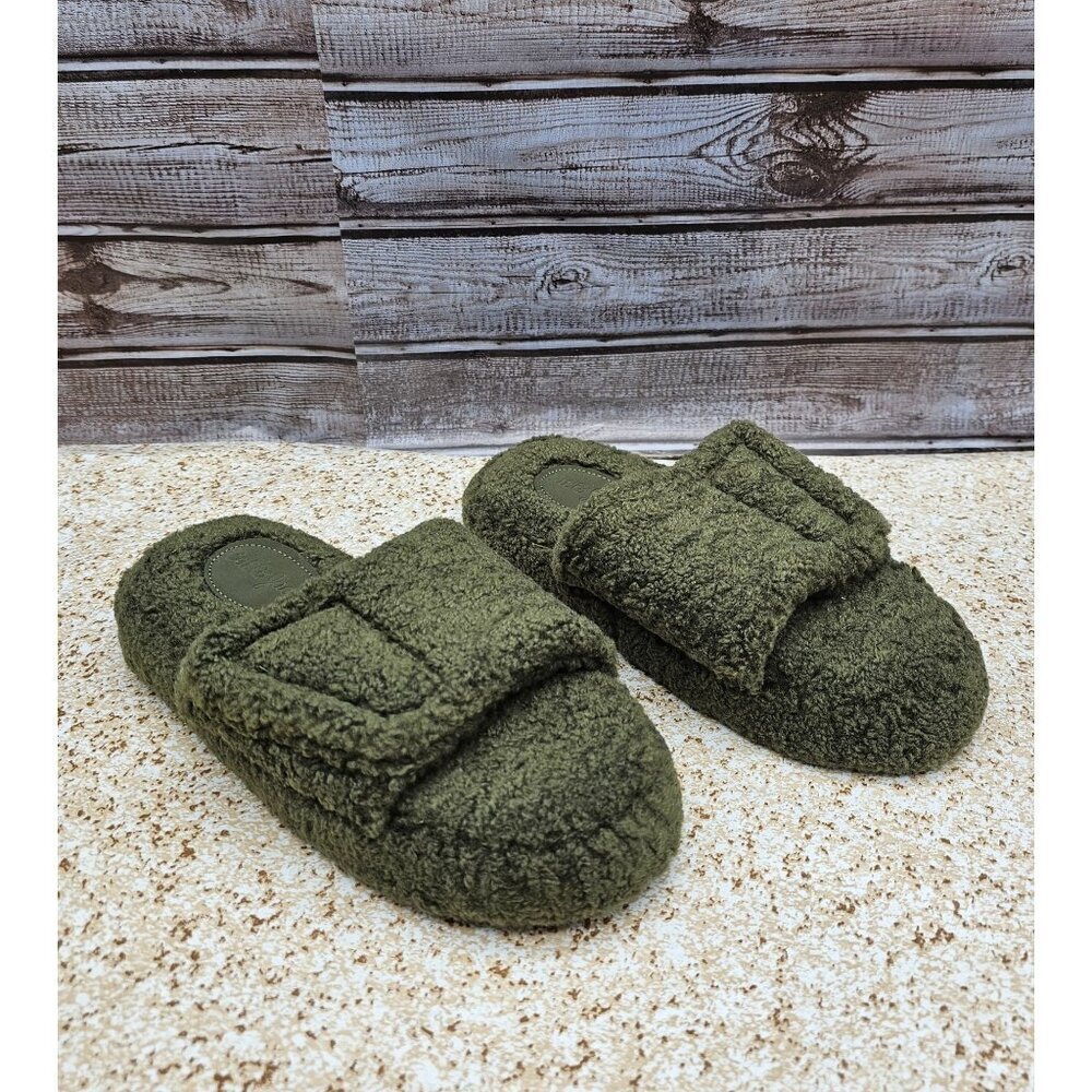 Cat & Jack Ace Adjustable Slide Olive Green Toddler's Slippers Size S 13/1